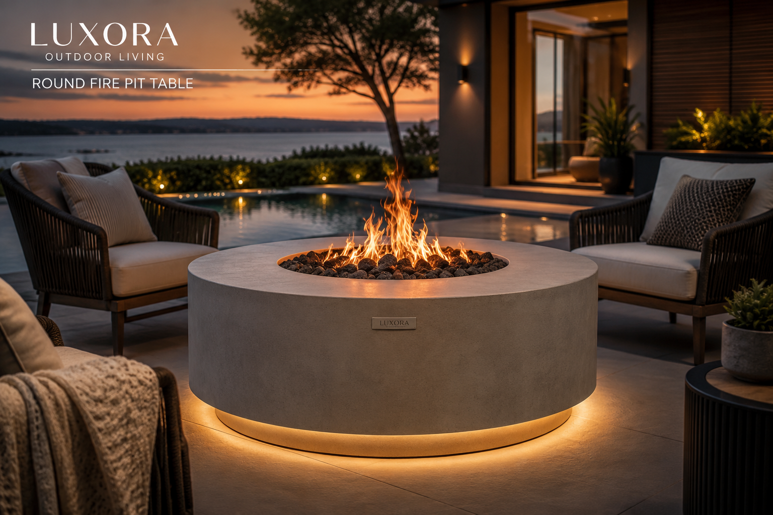 Aurevia™ Solstice 60" Round Luxury Fire Pit Table