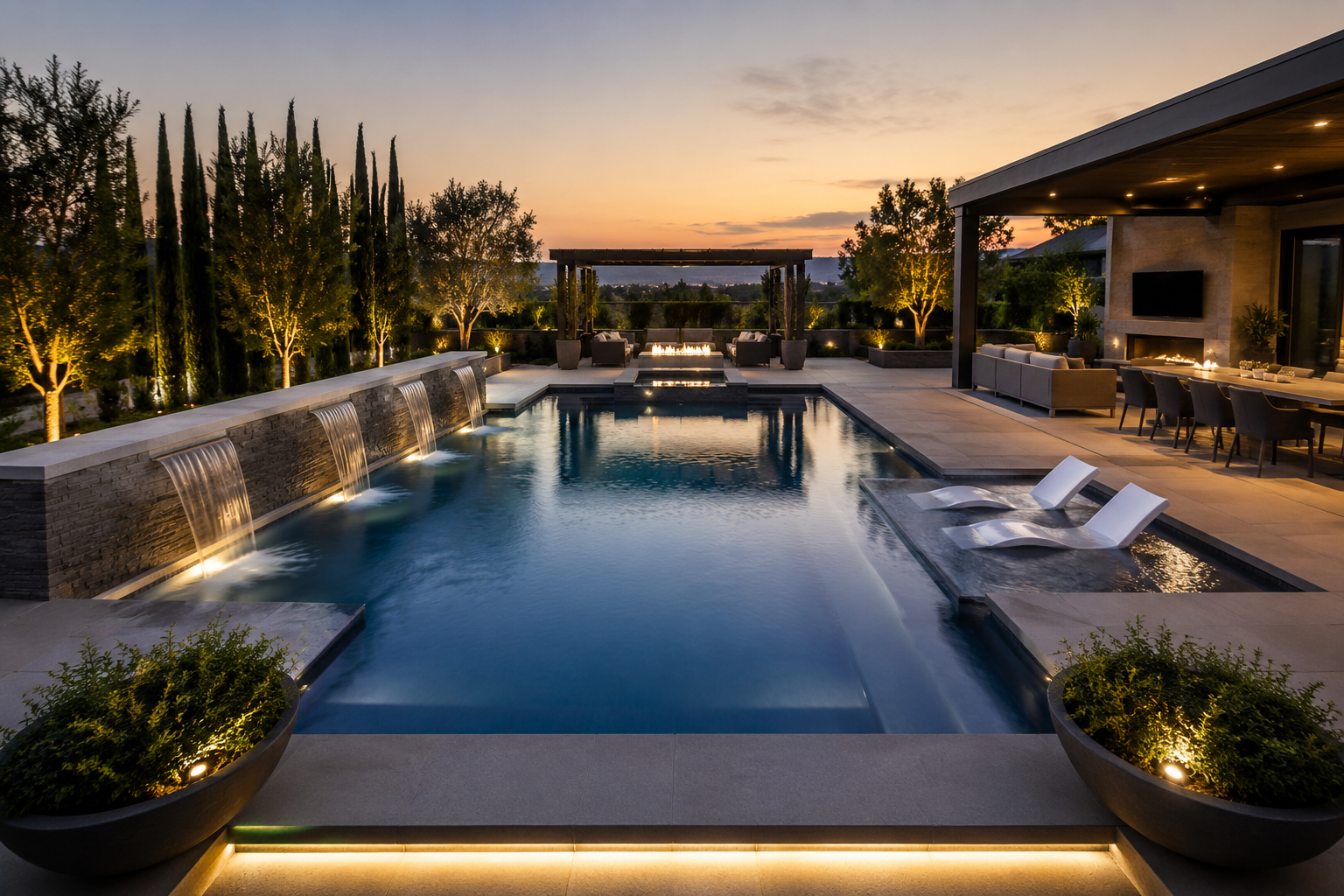 Luxora Infinity Edge Luxury Inground Pool with Integrated Spa