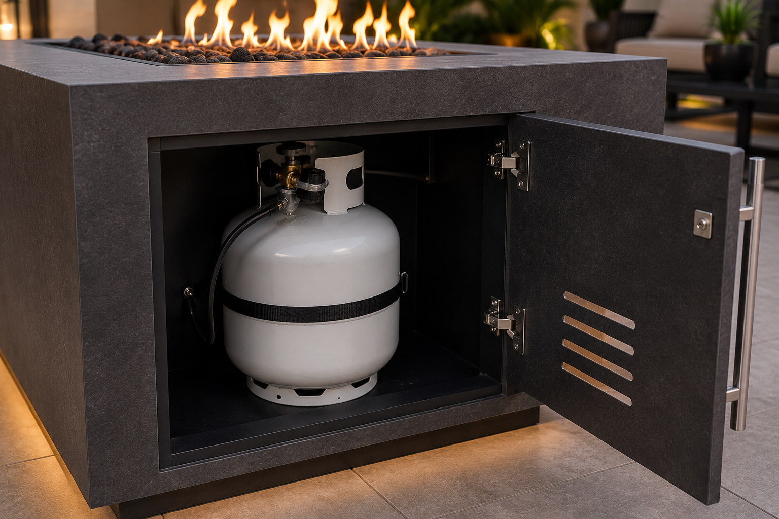 Luxora Signature™ EmberStone Rectangular Fire Table  Brand: Luxora Signature™