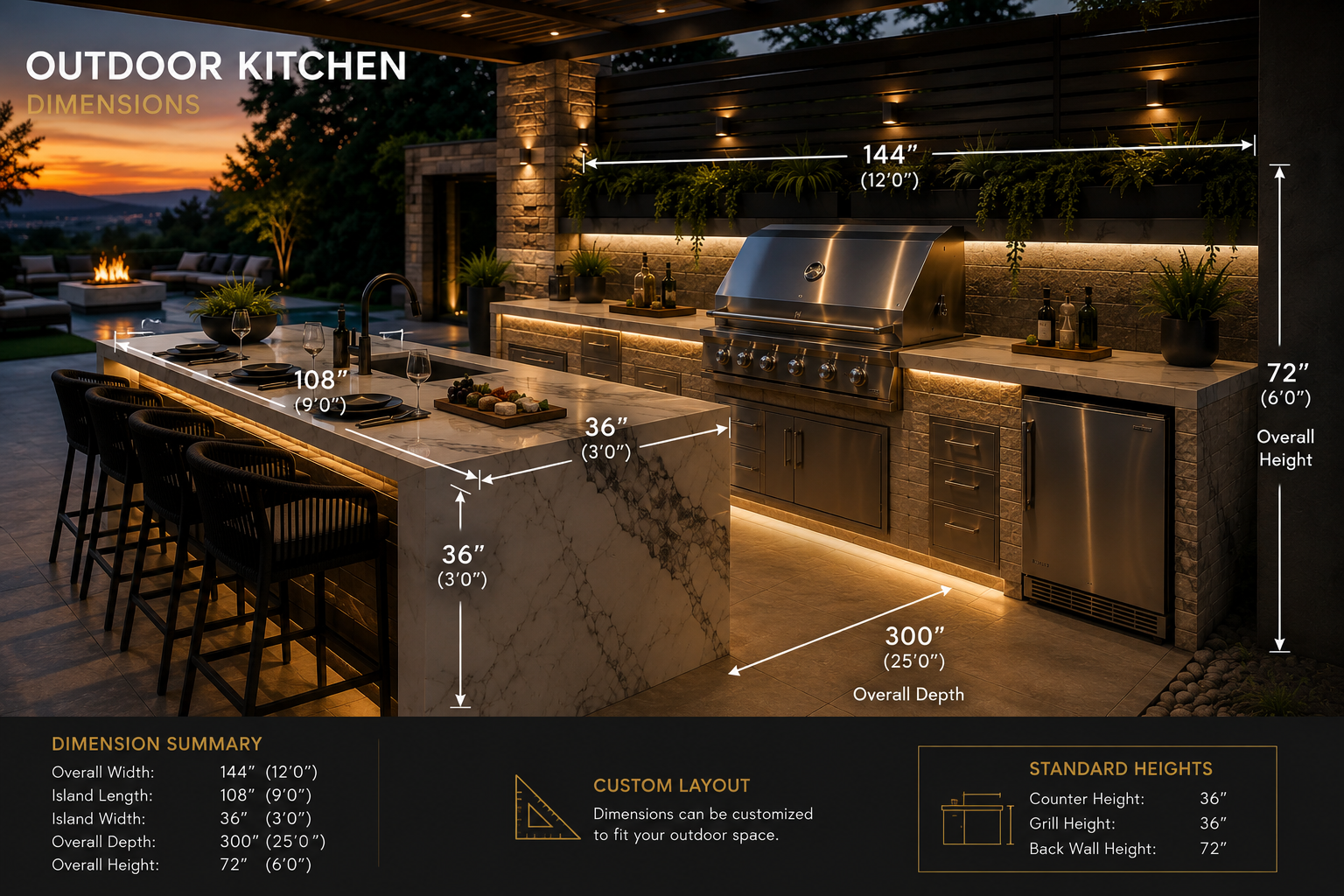 Luxora Signature™ Grand Horizon Outdoor Kitchen