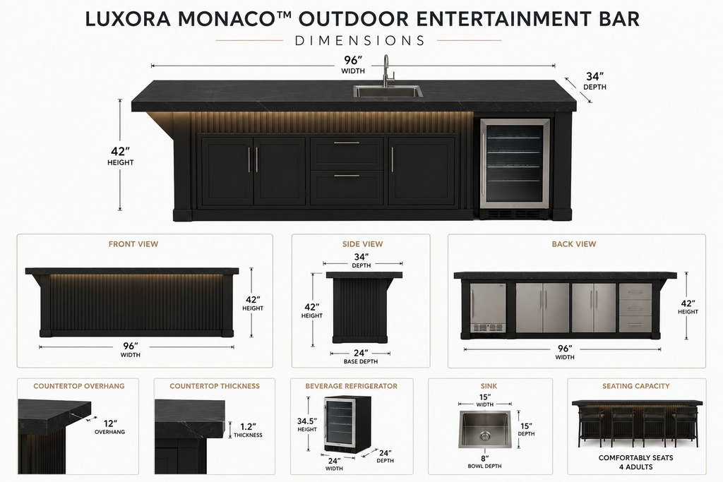 Luxora Monaco™ Luxury Outdoor Entertainment Bar
