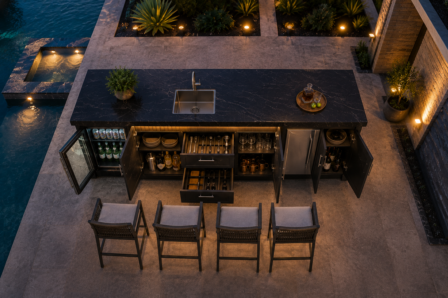 Luxora Monaco™ Luxury Outdoor Entertainment Bar
