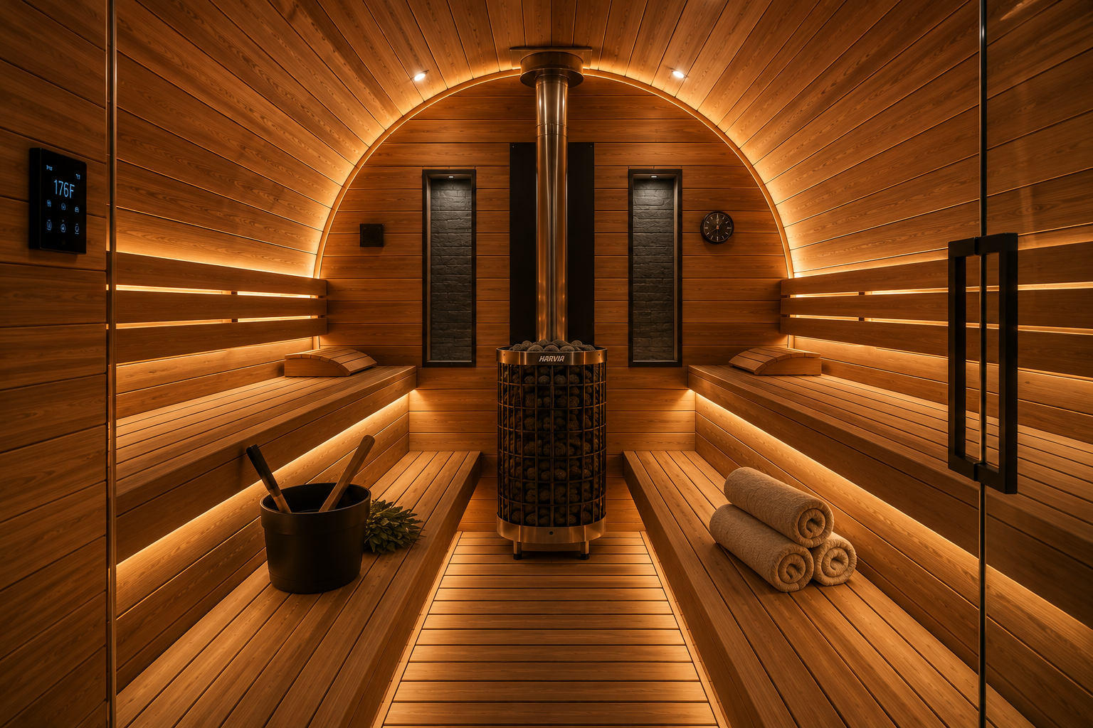 Aurevia™ Barrel Luxe 6-Person Outdoor Sauna