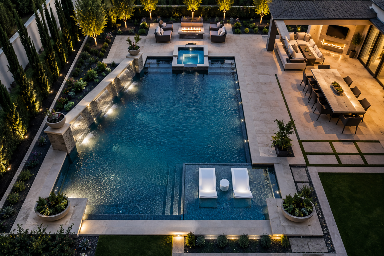 Luxora Infinity Edge Luxury Inground Pool with Integrated Spa