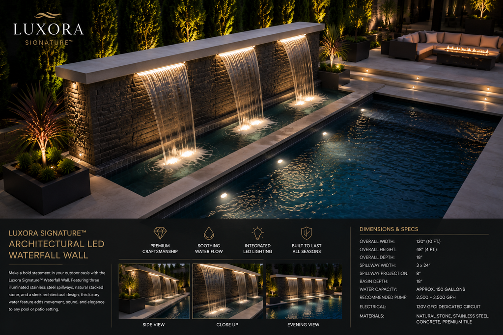 Luxora Signature™ Architectural LED Waterfall Wall